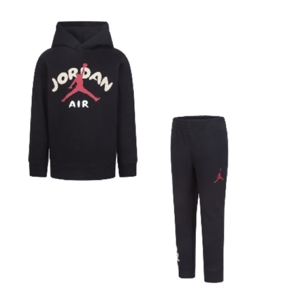 Jordan Little Boys Lil Champ Pullover Hoodie and Jogger Pants Set - Black 4 - Picture 2 of 7